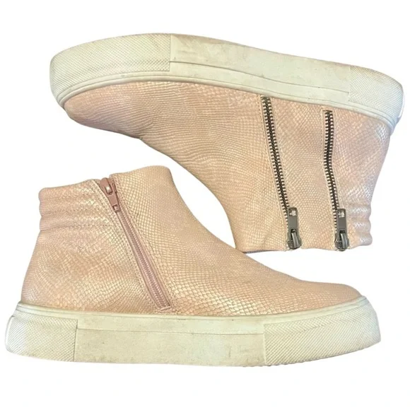 Women's Pink High-Top Sneakers - Picture 2 of 6